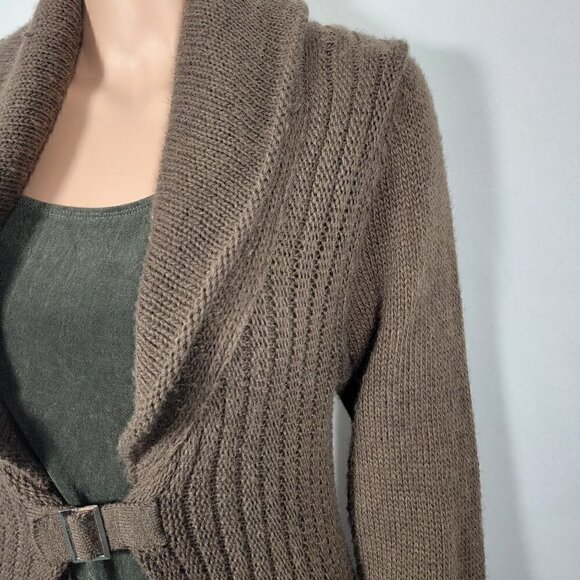 Berretti Women's Made in Italy Wool Blend Long Open Boho Sweater Size Medium - Picture 5 of 16